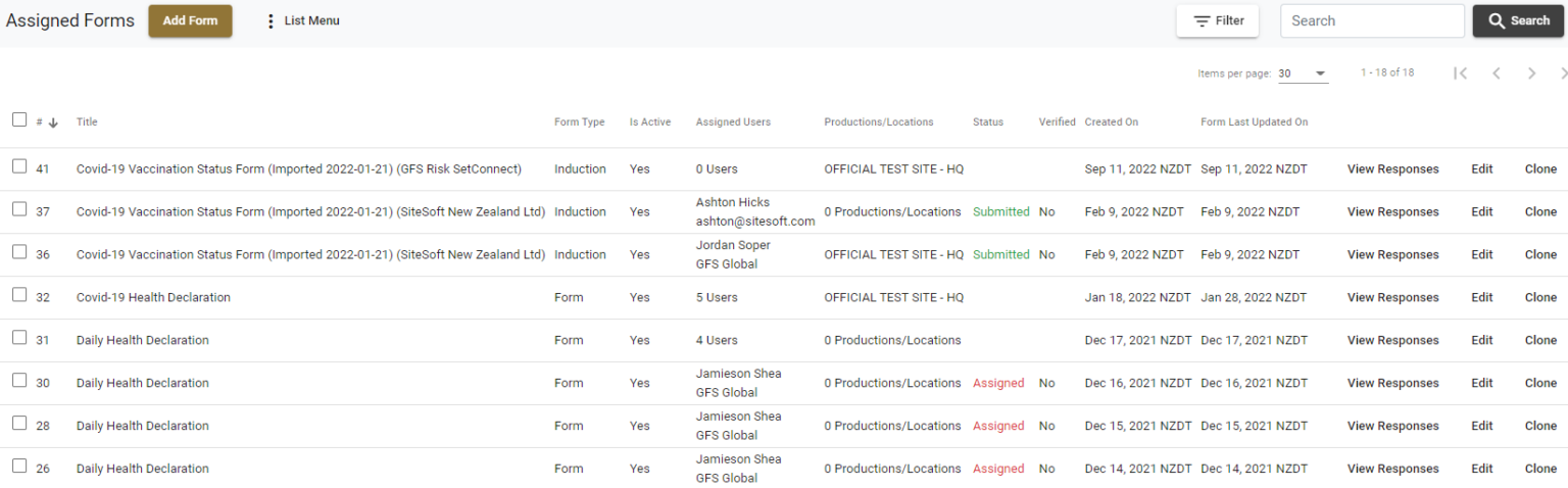 Viewing Responses to Assigned Forms - SetConnect Help Center