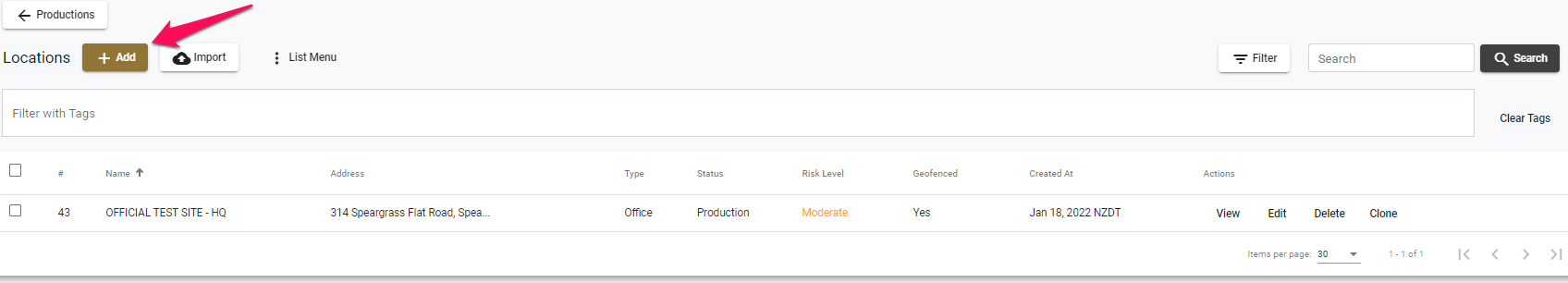 Set Location Feature Productions/Locations Feature - SetConnect Help Center